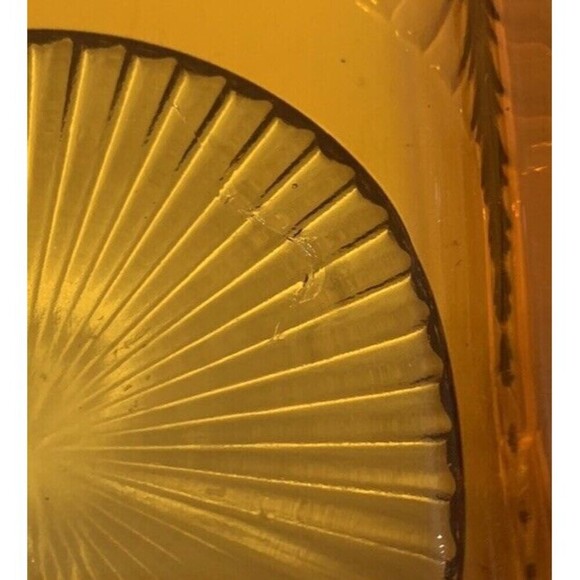 Old Indiana Colony Glass Amber Ribbed 4 Section Divided 10" Serving Plate Tray - Picture 5 of 5